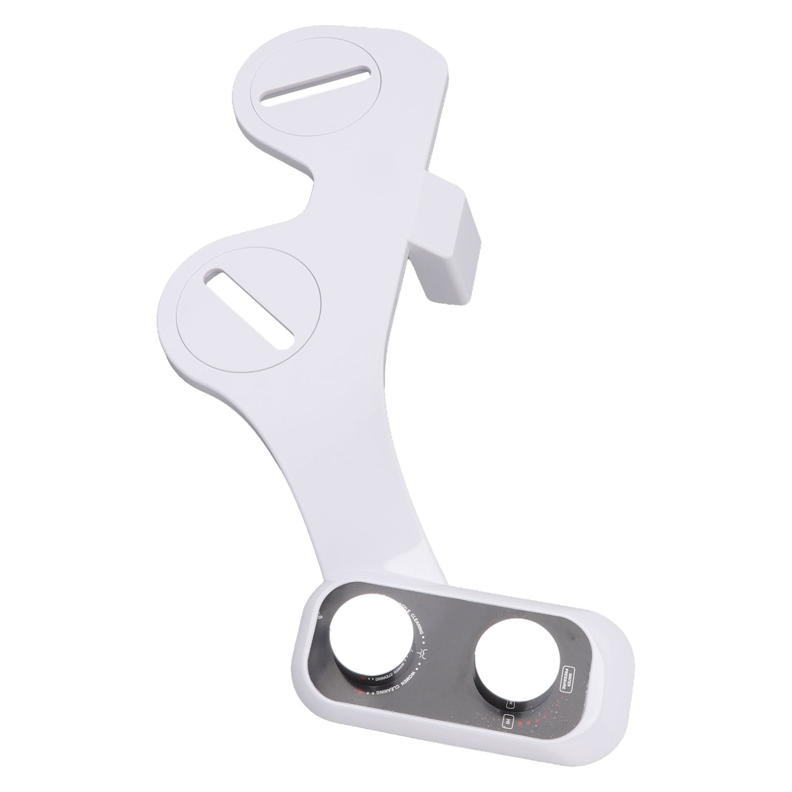NFTIGB Universal Smart Toilet Bidet Dual Nozzle Attachment with Self Cleaning Sprayer, Adjustable Water Pressure Knob, Non-Electric Bathroom Bidet Replacement Accessory, White (17.7 inches / 45 cm)