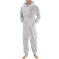 thumbnail image 2 of AOOCHASLIY Thanksgiving Day Men Tops Men Long Sleeve Hooded Jumpsuit Pajamas Casual Winter Warm Rompe Sleepwear, 2 of 5