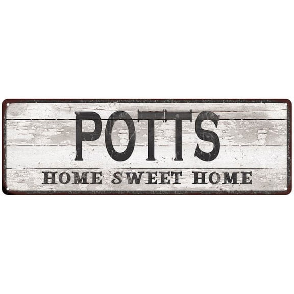 POTTS Home Sweet Home Country Look 6x18 Metal Sign 106180045330