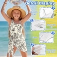 thumbnail image 5 of SEANATIVE Girls One Piece Swimsuits with Mesh Coverups Kid Teen Bathing Suit 2 PCS Swimwear Back Cutout Beachwear for Travel Beach Swimming Pools, Size 13-14, Leaf Pattern Beige, 5 of 7