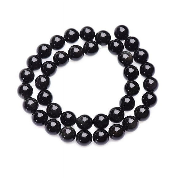 Nvzi-c 6mm natural crystal raw stone polished obsidian round beads scattered beads DIY bracelet, earring, necklace accessories