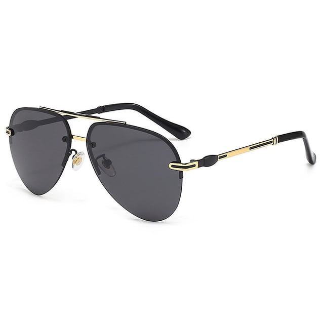 Gafas de sol estilo aviador polarizadas vintage con protección UV400, con bisagras de resorte para conducir, andar en bicicleta, acampar y pescar.