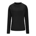 thumbnail image 6 of FAIWAD Thermal Underwear for Women Fleece Lined Crew Neck Long Sleeve Tops Lightweight Layering Undershirts, 6 of 9
