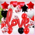 thumbnail image 4 of Globos De Látex De Confeti Con Cinta Para La Decoración De La Fiesta De Cumpleaños De La Boda Negro Rojo SM SunniMix Globo de San Valentín, 4 of 6