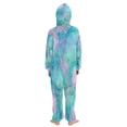 thumbnail image 3 of Soft Big Kids Onesie Pajamas Cozy Loose-Fit Jumpsuits for kids with Pockets for Christmas Lounge & Play Tie-dye Dandelions Pattern, 3 of 8