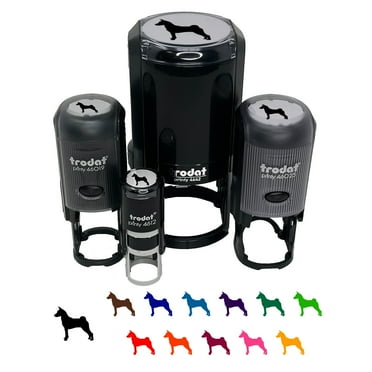 Basenji Dog Solid Self-Inking Rubber Stamp Ink Stamper - Black Ink - Mini 1/2 Inch