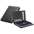 thumbnail image 3 of Cartera de viaje y funda para pasaporte de cuero familiar con bloqueo RFID Cartera de viaje, tarjetero de cuero, estuche organizador de documentos de viaje (negro) WD.WDQZL Hogar, 3 of 6