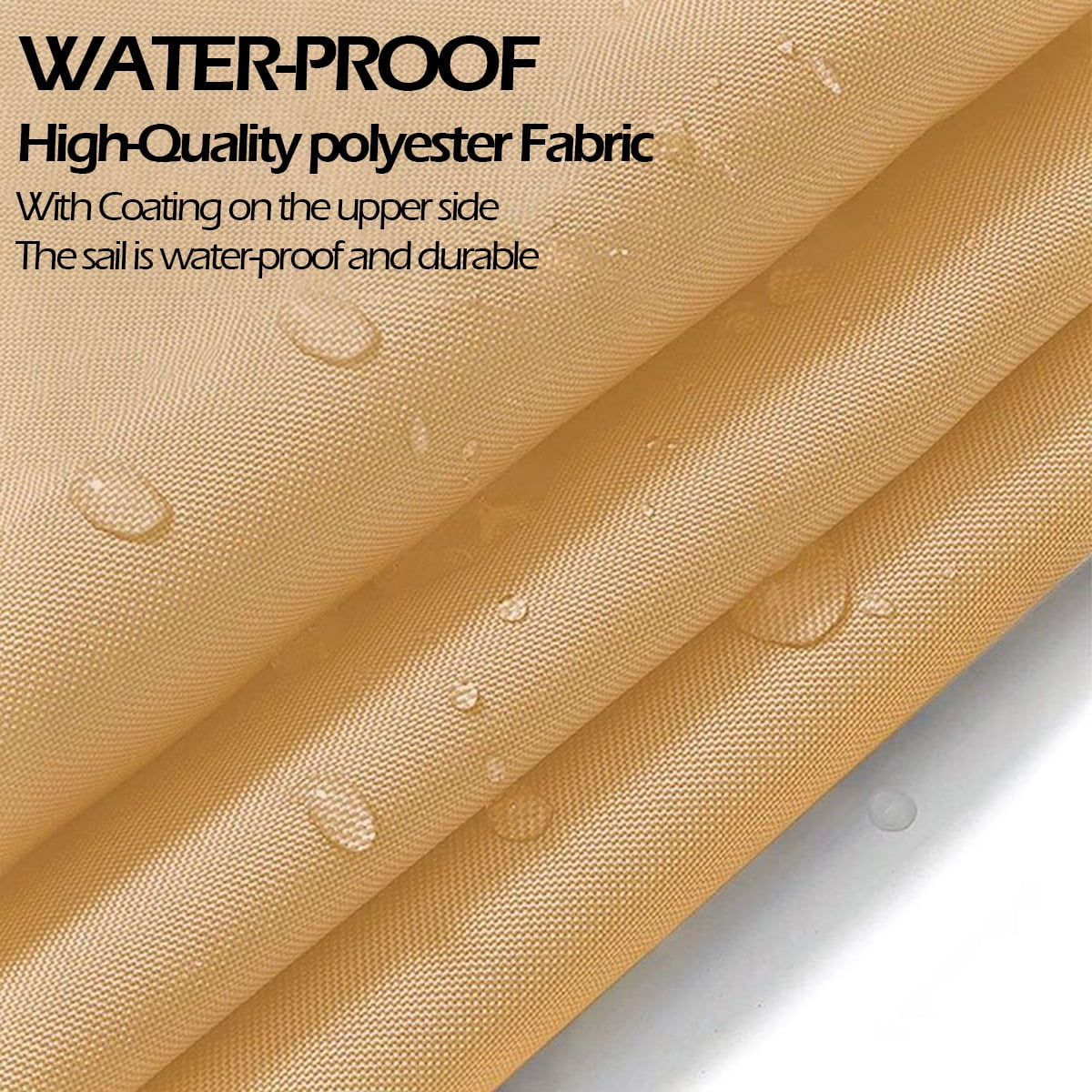 IC ICLOVER 8' x 12' Waterproof Sun Shade Sail Rectangle Canopy Awning Shelter Polyester Fabric Cloth for Patio Yard Deck Pergola Outdoor Sun Sail Shade 98% UV Block Sunshade - Sand
