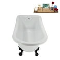 thumbnail image 6 of 58" Streamline N4860BL-WH Soaking Clawfoot Tub and Tray With External Drain in Glossy White and Matte Black Clawfeet, 6 of 12
