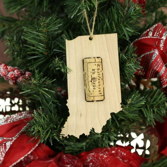 Torched Indiana Wine Holder Ornaments Christmas Tree Hanging Decor