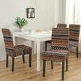 thumbnail image 2 of Boho Style Dining Chair Covers Set of 4, Washable Stretch Slipcovers Featuring Earthy Aesthetic Retro Patterns, Removable Polyester Protectors for Nordic Style Kitchen or Rustic Home Decor, 2 of 7