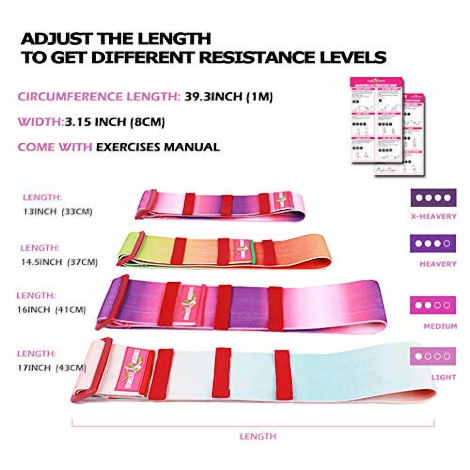 Adjustable Booty Resistance Workout Hip Exercise Bands | Fitness Exercise Loop Circle for Legs,Butt,Glutes and Thighs Training