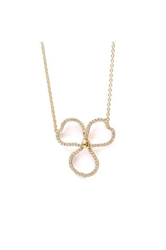 Pre-Owned Tiffany Open Paper Flower Necklace Pink Gold (18K) Diamond Men,Women... (Good)