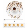 thumbnail image 6 of 15 Inch Round Placemats Set of 6, Orange Brown Eucalyptus Non Slip Heat Insulation PP Table Mats, Watercolor Spring Weeping Botanical Washable Place Mats for Kitchen Dining Party Table Decor, 6 of 7