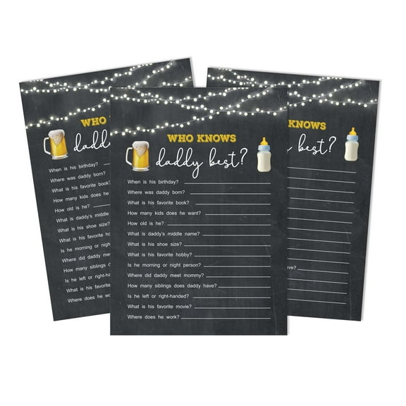 Inkdotpot A Baby Is Brewing Who Knows Daddy BestBaby Shower GameCards-FunActivity Cards Set Of 50Gender Neutral Party Theme