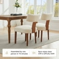 thumbnail image 2 of CQSXDA Set of 2 Modern Armless Dining Chairs in Linen Fabric with Curved Backrest and Solid Wooden Legs for Dining Room, 2 of 16