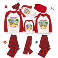 thumbnail image 1 of Pijamas familiares navideños a juego, conjuntos de pijamas a cuadros blancos y negros de ciervo, Navidad en julio, 1 of 4