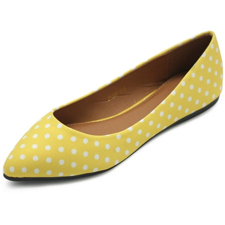 

Ollio Women s Shoes Dot Pattern Ballet Comfort Pointed Toe Flats ZYZF150