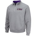 thumbnail image 2 of Men's Colosseum Heathered Gray LSU Tigers Tortugas Team Logo Quarter-Zip Jacket, 2 of 3