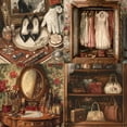 thumbnail image 4 of SunWMart Scrapbook Paper, 24 Sheets Vintage Craft Scrapbooking Paper Pad 6x6 Single Sided Decoupage Background Paper for Card Making Art Album Collage Scrapbook Supplies, 4 of 4