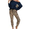 thumbnail image 1 of DPTALR Ensemble Deux Pièces Ample pour Femmes Hauts à Manches Longues Gilet Pantalon Décontracté Combinaison Léopard, 1 of 9