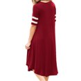 thumbnail image 4 of Robe Midi à Col Rond et à Taille Asymétrique à Rayures, 4 of 4
