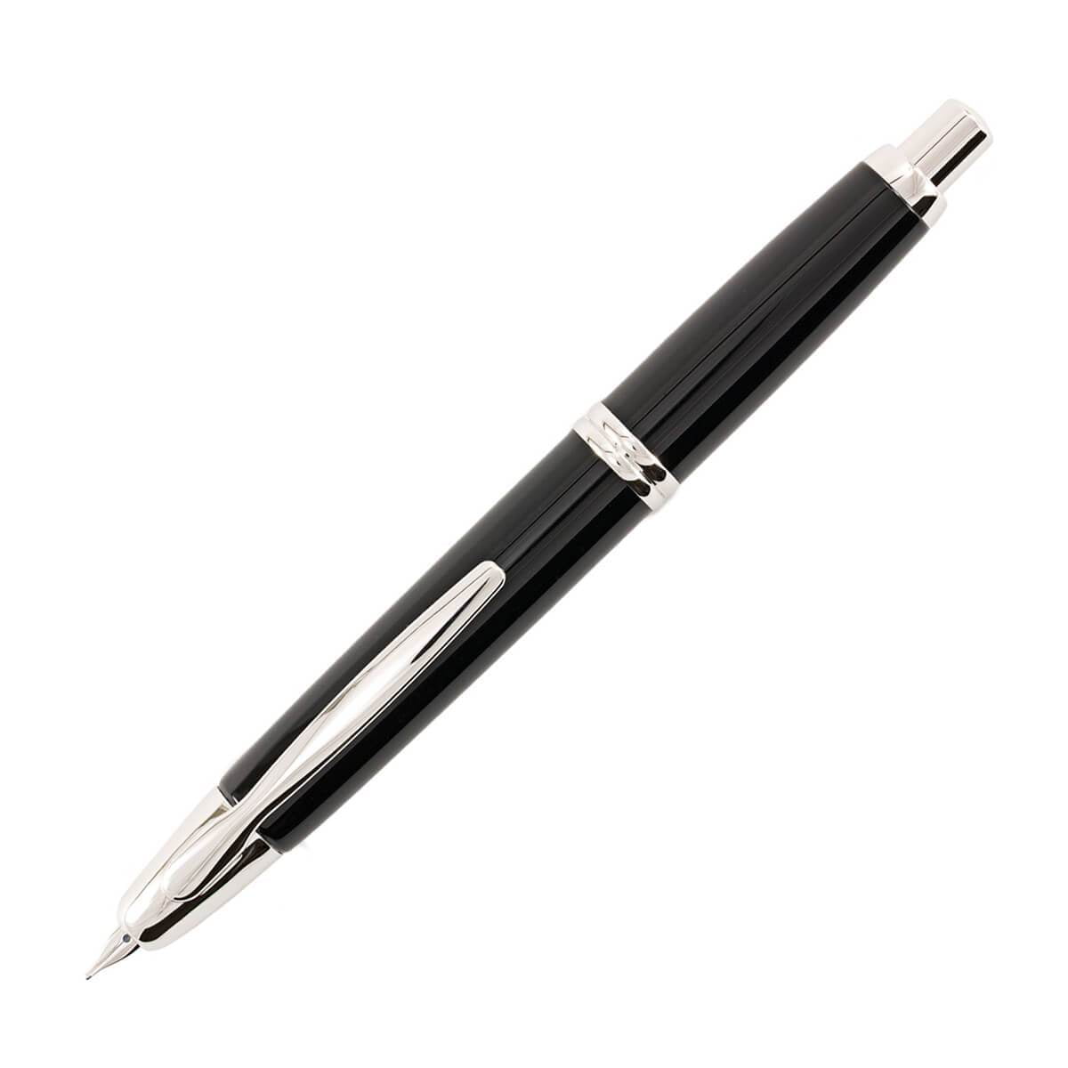 Pilot Vanishing Point Collection Fountain Pen - Black & Rhodium - Extra Fine Point