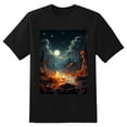 thumbnail image 2 of Plus Size Shirt for Women Black Tops for Women Short Sleeves Shirt for Women Camping Scene In A Forest3 T Shirt Crewneck Shirt for Women 4XL, 2 of 5