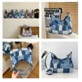 thumbnail image 5 of Women's Canvas Patchwork Tote Bag – Fashionable Large Capacity Shoulder Bag, 5 of 6