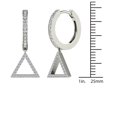 thumbnail image 4 of aaXia 10K White Gold 1/3ct. TDW Diamond Triangle Dangle Hoop Earrings (H-I, I1-I2), 4 of 5