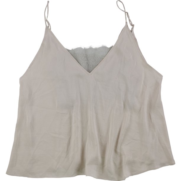 Free People - Camiseta sin mangas con encaje para mujer, color beige, pequeña Free People Cami