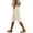 AX24-Beige, variant on VV AVEORS Linen Capri Pants For Women Knee Length Dressy Causal Drawstring Elastic Waist Buttons Bermuda Shorts With Pockets Summer Beach Khaki 3XL