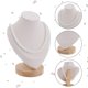 thumbnail image 3 of 1 Soporte de exhibición de collares con forma de busto, de terciopelo blanco, con base de madera. Organizador de joyas., 3 of 9