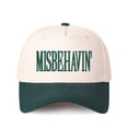 thumbnail image 3 of MISBEHAVIN Embroidered Patchwork Trucker Cap | Adjustable Unisex Snapback, Playful Essential, 3 of 9