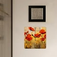 thumbnail image 3 of 16 Inch Wall Clock Battery Operated Square Clock Decorative for Office, Kitchen, Outdoor, Living Room，Grunge Poppies Flowers Painting, 3 of 4