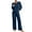 Dark Blue, variant on Tnhcen Women's 2 Piece Lounge Pajamas Set Long Sleeve Pullover Tops Long Pants Casual Nightwear Homewear Sets with Pockets S-2XL