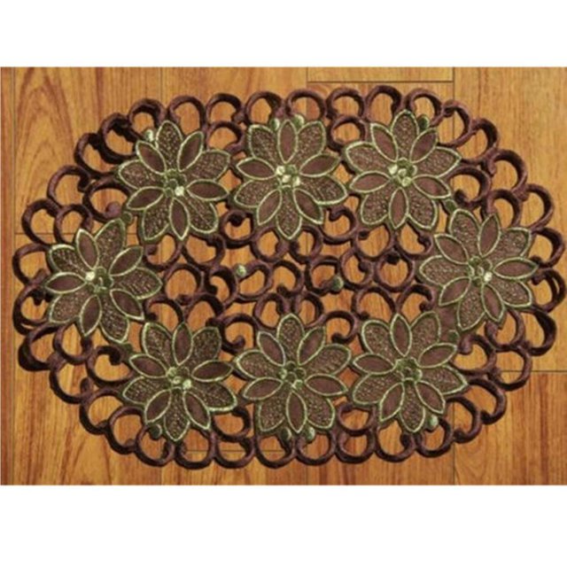 ziyahi 4PCS 30*45CM Vintage Embroidered Table Runner Washable Reusable Classical Embroidery Polyester Table Runner for Wedding Family Dinner