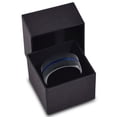 thumbnail image 3 of P. Manoukian Tungsten Wedding Band Ring 10mm for Men Women Black Blue Center Line Flat Cut Brushed Lifetime Guarantee Size 12.5, 3 of 4