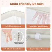 Costway 3-in-1 Portable Baby Bassinet Bedside Sleeper Cradle with Mattress& Storage Basket Beige