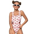 thumbnail image 4 of Hiijoy Toddler Girls Cutout One-Piece Swimsuit Cherry Print Cute Bathing Suit, 4 of 8