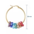 thumbnail image 2 of QQTDFG Stainless Steel Hoop Earrings Glass Bead Gold 12 Gauge 42x33 2mm 0.8x1.2mm A177-Multi-Color, 2 of 3
