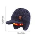 thumbnail image 5 of Gorro de invierno con orejeras y visera | Gorro de punto unisex para clima frío | Gorro grueso con forro polar para actividades al aire libre, viajes y ciclismo, 5 of 5