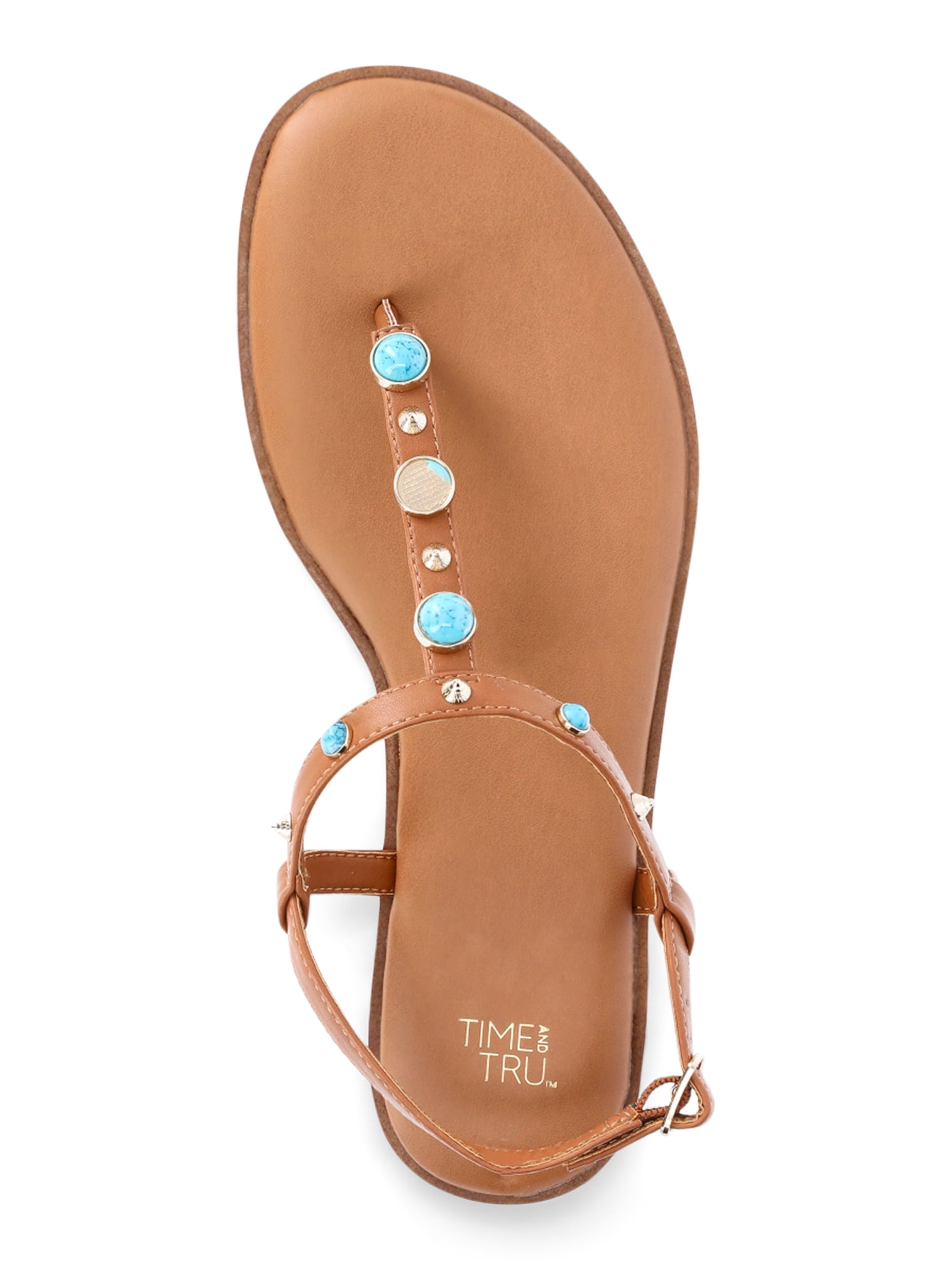 Time and Tru Women's Jeweled T-Strap Sandal