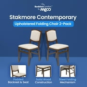 Stakmore Contemporary Upholstered Back Folding Chair - Fruitwood (2-Pack)