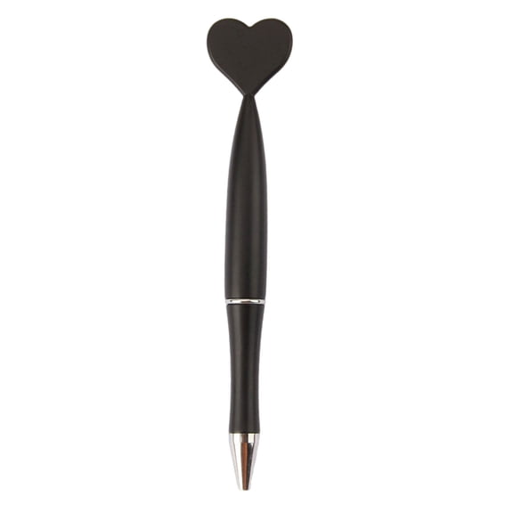 PPKVUFD 1 Pcs Heart Shaped Ballpoint Pen Heart Black Gel Ink Pen Heart Shaped 1.0 mm Rollerball Pen Spin Heart Pen for Office Stationery Writing Supplies