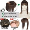 thumbnail image 6 of SEGO Clip in Hair Extensions Mono Base Human Hair Toppers with Bangs 100% Real Human Hair Topper for Thinning/Loss Hair Middle Part Natural Black Hair Pieces, 6 of 8