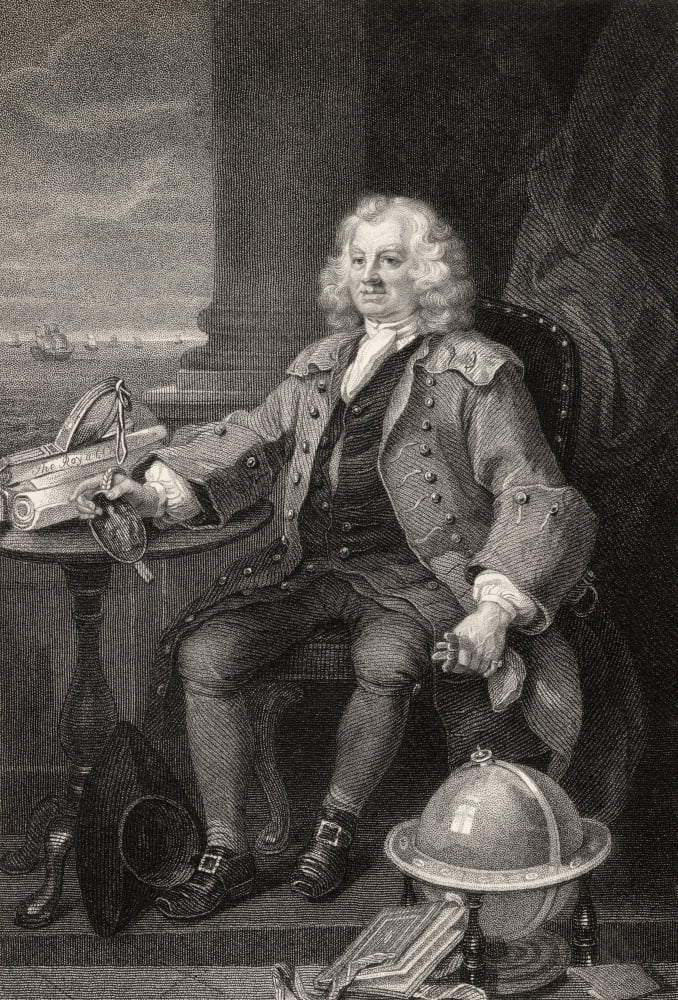 Captain Thomas Coram 1668 To 1751 English Philanthropist And Founder Of The Foundling Hospital Engraved By B Holl After Hogarth From The Works Of Hogarth Published London 1833 Canvas Art - Ken Welsh