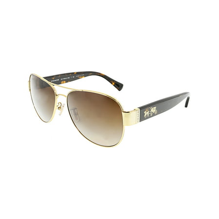 Coach Women's Gradient HC7059-923813-58 Gold Aviator Sunglasses