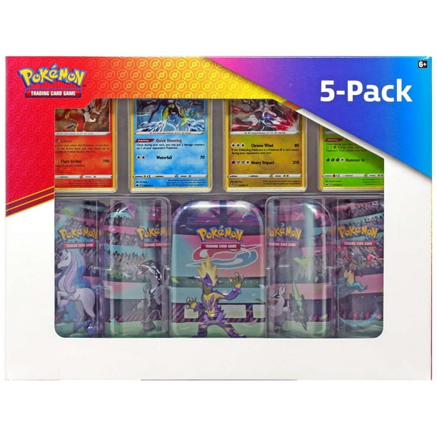 Pokemon 5 Pack Mini Tin + 4 Promo Cards Set (Version 1) - Walmart.com