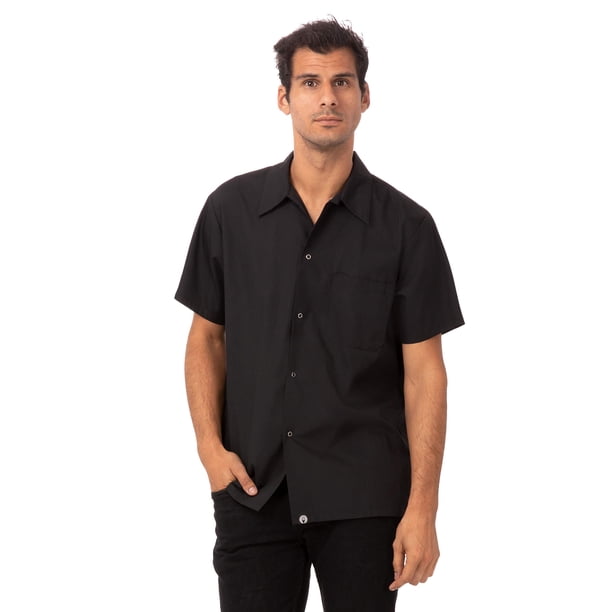 Camisa Cook Shirt Chef Works Utility para hombre, color negro, talla XS